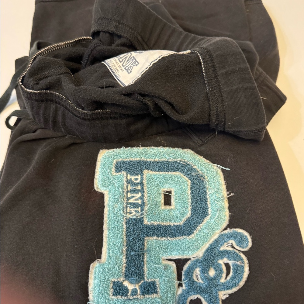 Black Sweatpants With Blue Patch - image 1